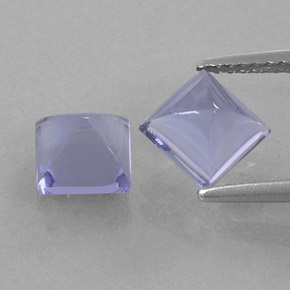 Gemas de iolita azul natural de  ct, cuadrado, transparente