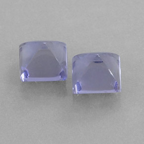 Gemas de iolita azul natural de  ct, cuadrado, transparente