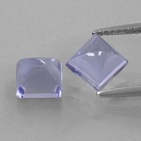 Gemas de iolita azul natural de  ct, cuadrado, transparente
