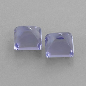 Gemas de iolita azul natural de  ct, cuadrado, transparente