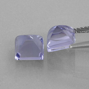 Gemas de iolita azul natural de  ct, cuadrado, transparente