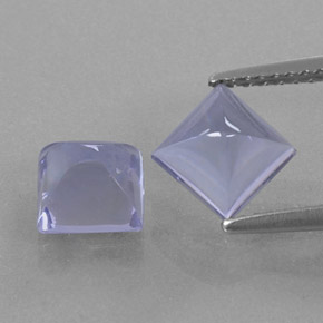 Gemas de iolita azul natural de  ct, cuadrado, transparente