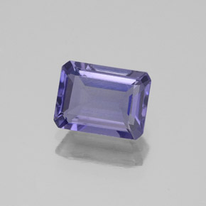 Iolita azul natural de 1,35 ct, corte esmeralda, VS