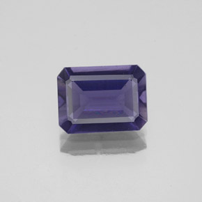 Iolita azul natural de 1,06 ct, corte esmeralda, VS-SI