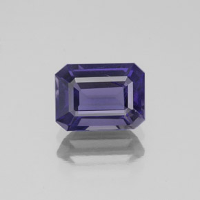 Iolita azul natural de 1,36 ct, corte esmeralda, SI
