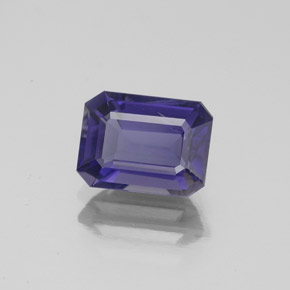 Iolita azul natural de 1,36 ct, corte esmeralda, SI