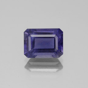 Iolita azul natural de 1,46 ct, corte esmeralda, SI
