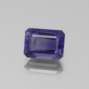 Iolita azul natural de 1,46 ct, corte esmeralda, SI