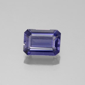 Iolita azul natural de 1,06 ct, corte esmeralda, VS