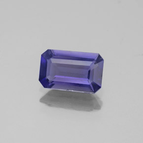 Iolita azul natural de 0,88 ct, corte esmeralda, VS-SI