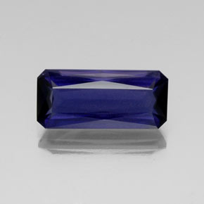 Iolita azul natural de 5,82 ct, corte esmeralda, VS