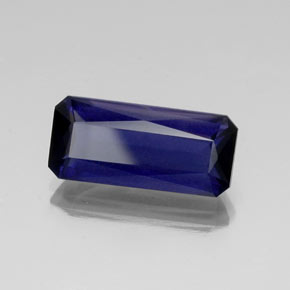 Iolita azul natural de 5,82 ct, corte esmeralda, VS