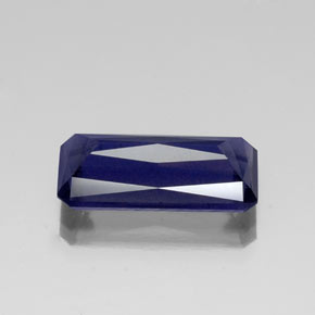 Iolita azul natural de 5,82 ct, corte esmeralda, VS