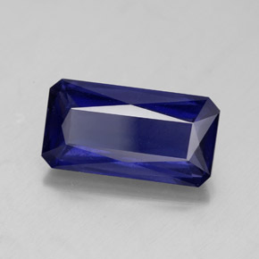 Iolita azul natural de 2,94 ct, corte esmeralda, VS-SI