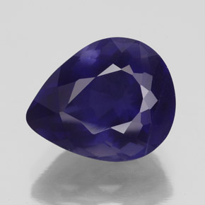 Iolita azul natural de 3,83 ct, en forma de pera, VS