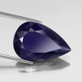 Iolita azul natural de 14,65 ct, en forma de pera, VS