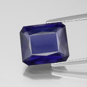 Iolita azul natural de 4,50 ct, corte esmeralda, VS-SI