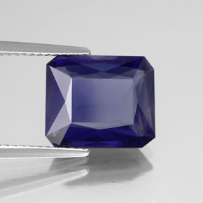 Iolita azul natural de 4,50 ct, corte esmeralda, VS-SI