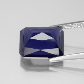 Iolita azul natural de 4,50 ct, corte esmeralda, VS-SI