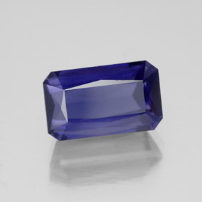Iolita azul natural de 4,32 ct, corte esmeralda, VS