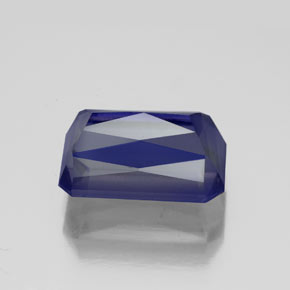 Iolita azul natural de 4,32 ct, corte esmeralda, VS