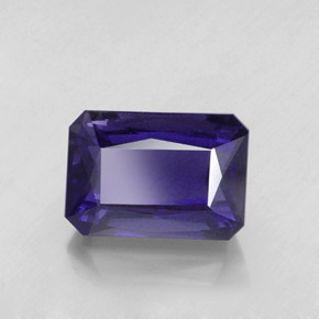 Iolita azul natural de 7,71 ct, corte esmeralda, VS-SI