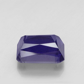 Iolita azul natural de 7,71 ct, corte esmeralda, VS-SI