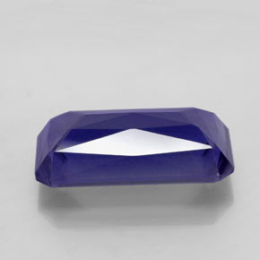 Iolita azul natural de 5,74 ct, corte esmeralda, VS