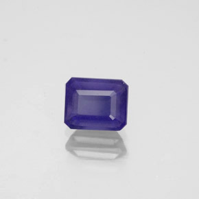 Iolita azul natural de 0,80 ct, corte esmeralda, VS