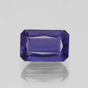Iolita azul natural de 1,15 ct, corte esmeralda, VS