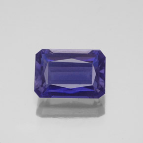 Iolita azul natural de 1,33 ct, corte esmeralda, VS-SI