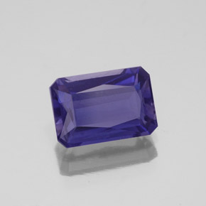 Iolita azul natural de 1,33 ct, corte esmeralda, VS-SI