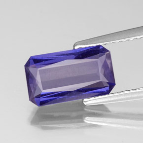 Iolita azul natural de 1,49 ct, corte esmeralda, VS-SI