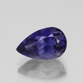 Iolita azul natural de 1,57 ct, en forma de pera, VS-SI