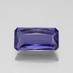 Iolita azul natural de 1,20 ct, corte esmeralda, VS