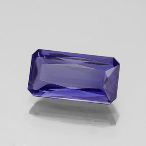 Iolita azul natural de 1,20 ct, corte esmeralda, VS