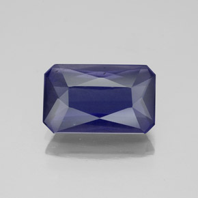 Iolita azul natural de 1,94 ct, corte esmeralda, VS