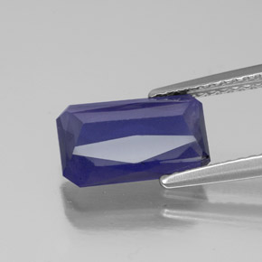 Iolita azul natural de 1,94 ct, corte esmeralda, VS