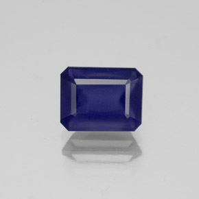 Iolita azul natural de 1,43 ct, corte esmeralda, VS