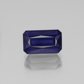 Iolita azul natural de 1,51 ct, corte esmeralda, VS-SI
