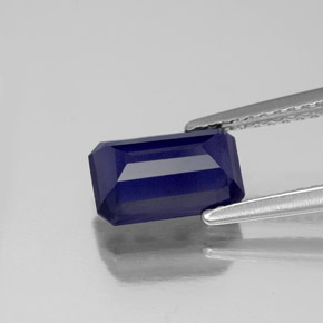 Iolita azul natural de 1,51 ct, corte esmeralda, VS-SI
