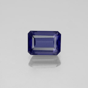 Iolita azul natural de 1,02 ct, corte esmeralda, VS