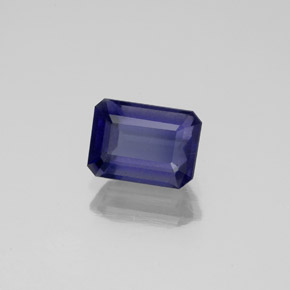 Iolita azul natural de 1,02 ct, corte esmeralda, VS