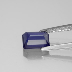 Iolita azul natural de 1,02 ct, corte esmeralda, VS