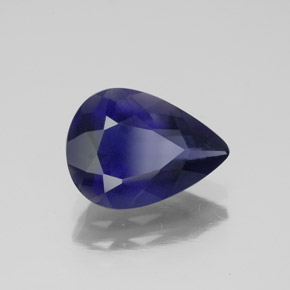 Iolita azul natural de 1,85 ct, en forma de pera, VS