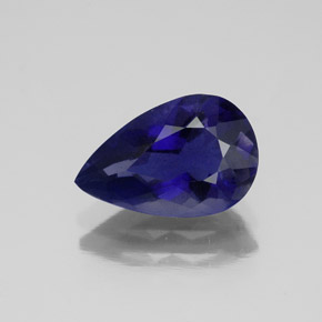 Iolita azul natural de 1,78 ct, en forma de pera, VS-SI