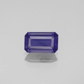 Iolita azul natural de 0,83 ct, corte esmeralda, VS