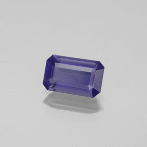Iolita azul natural de 0,83 ct, corte esmeralda, VS