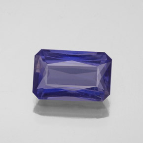 Iolita azul natural de 1,92 ct, corte esmeralda, VS
