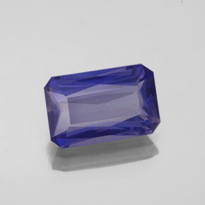 Iolita azul natural de 1,92 ct, corte esmeralda, VS